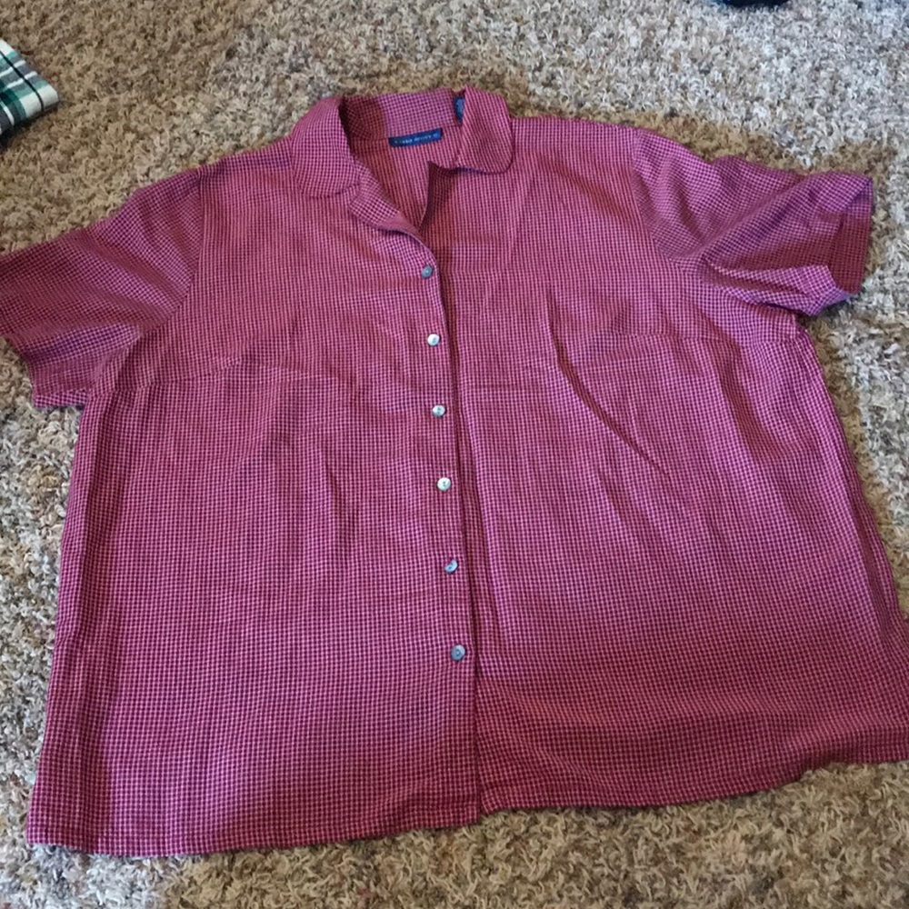 red and black button down